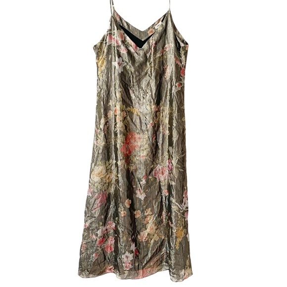 Warm Dresses & Skirts - WARM silk metallic woven slip dress relax fit